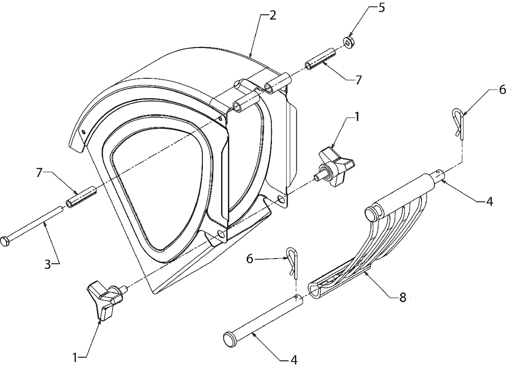 Discharge Chute Diagram and Parts List for CS45M4 (24A-45M4700)(2017) Yard Machines Chipper Shredder